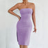 Summer Women Clothing Tube Top Slit Slim Fitting Sheath Long Sexy Dress by Ragazza