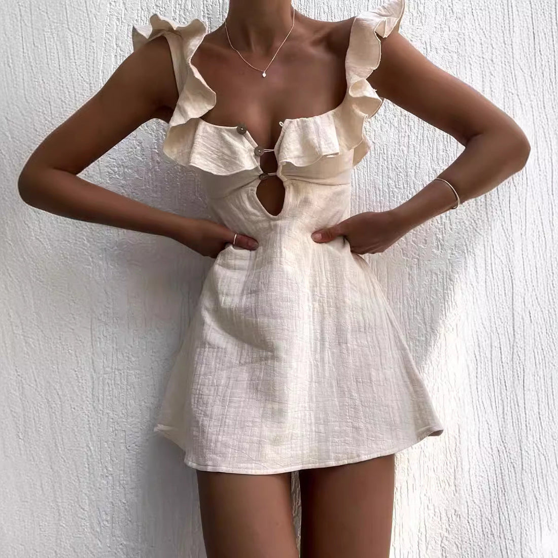 Sexy Ruffled Spaghetti Straps Dress Women by Ragazza