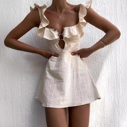 Sexy Ruffled Spaghetti Straps Dress Women by Ragazza