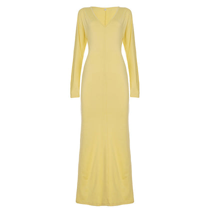 Autumn Winter Sexy Dress Solid Color Sheath Slim Slimming Dress by Ragazza