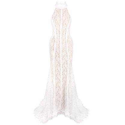 Chinese Retro Morning Gowns Bridal Wedding Toast Dress White Dress Cheongsam Slim Fit Evening Dress by Ragazza