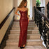 Women Clothing Elegant Faux Leather Sexy Tube Top Strap Fold Split Dress by Ragazza