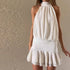Summer Women Clothing Sexy Backless Lace up Halter Short Dress  DestGlow