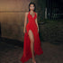 Sexy Suspenders Halter Split Sexy Backless Women Dress by Ragazza