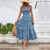 Women Solid Color Sling Summer Dress by Ragazza
