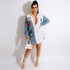 Spring Summer Women Shirt Casual Denim Stitching Patchwork Mid Length Shirt Dress by Ragazza