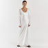 Autumn Winter Maxi Dress Women Solid Color Satin Round Neck Long Sleeve Loose Casual Dress by Ragazza