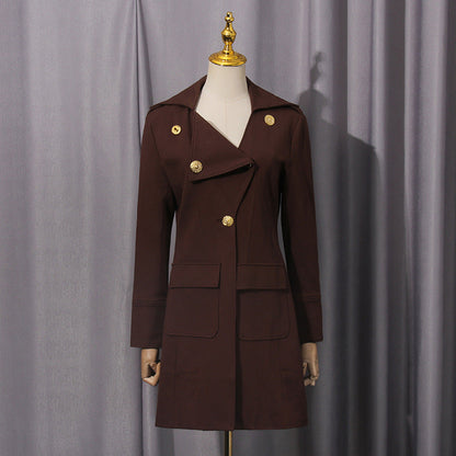Elegant Blazer Women Winter Solid Color Slim Fit High Sense Women Windbreaker by Ragazza