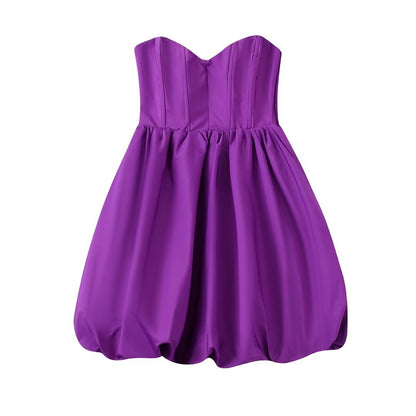 Winter Elegant Tube Top Collar High Waist Mini Puffy Women by Ragazza