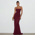 Cocktail Dress Summer Lace up Design High Grade Sexy Solid Color Tube Top Backless Dress  DestGlow