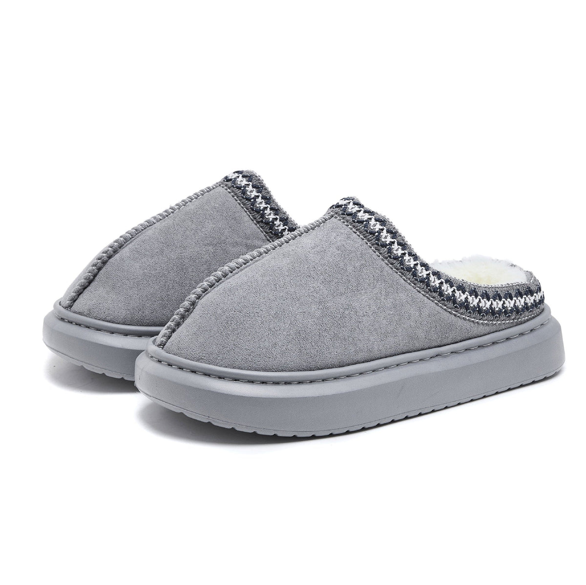 Baotou Fluffy Slippers Autumn Winter Ethnic Cotton Slippers Men Women Couple Warm Rubber Thick-Soled Cotton Slippers  DestGlow