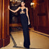 Black Knitted Bandage One Piece Dress Women Cross Spaghetti Straps Slimming Commuting Date Cocktail Slim Fit Maxi Dress by Ragazza