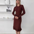 Mid Length below the Knee Sweater Dress Women Sexy Knitted Fishtail Dress Women by Ragazza