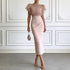 Fashionable Sheer Mesh Lace up Waist Controlled Top Strap Sheath Dress  DestGlow