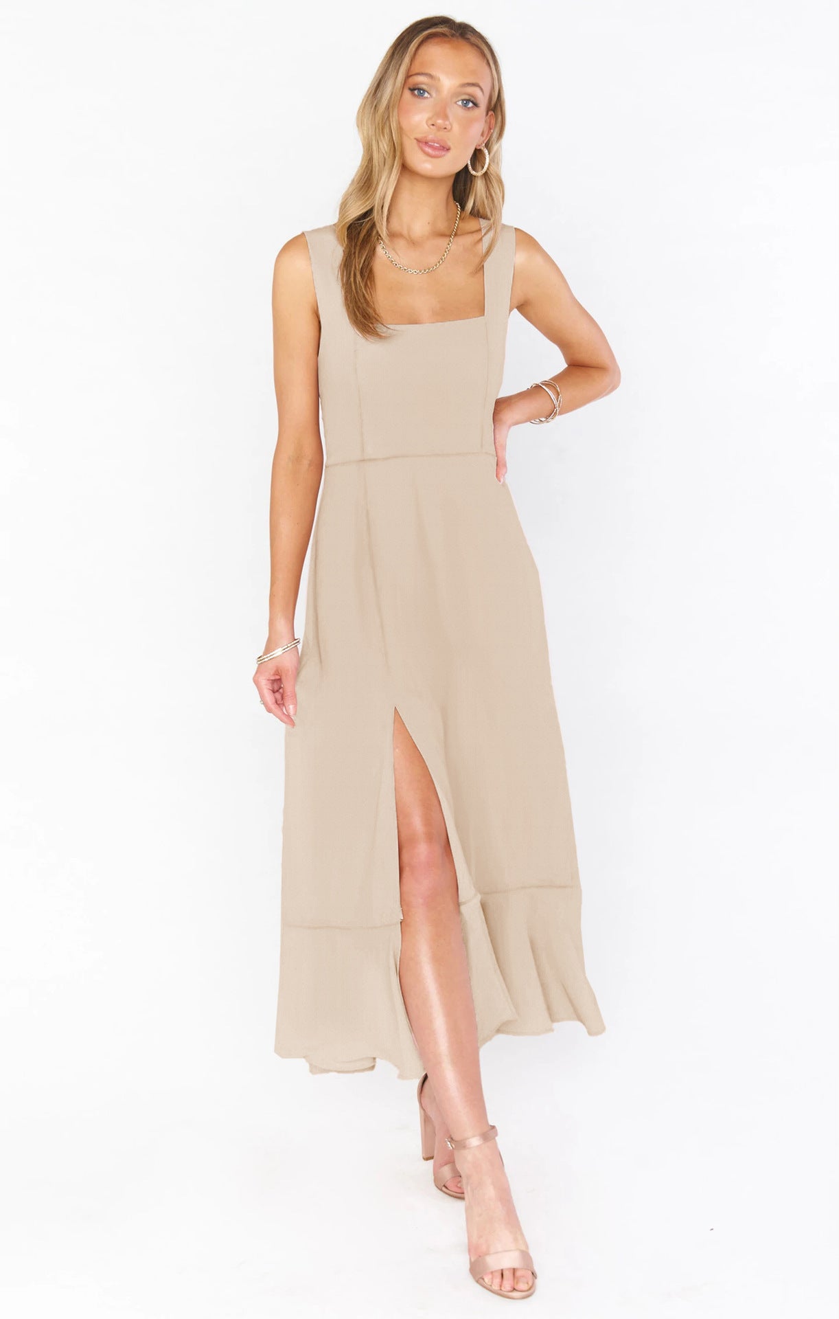 New Elegant Fashion Women Clothing Rope Split Dress French High Sense by Ragazza