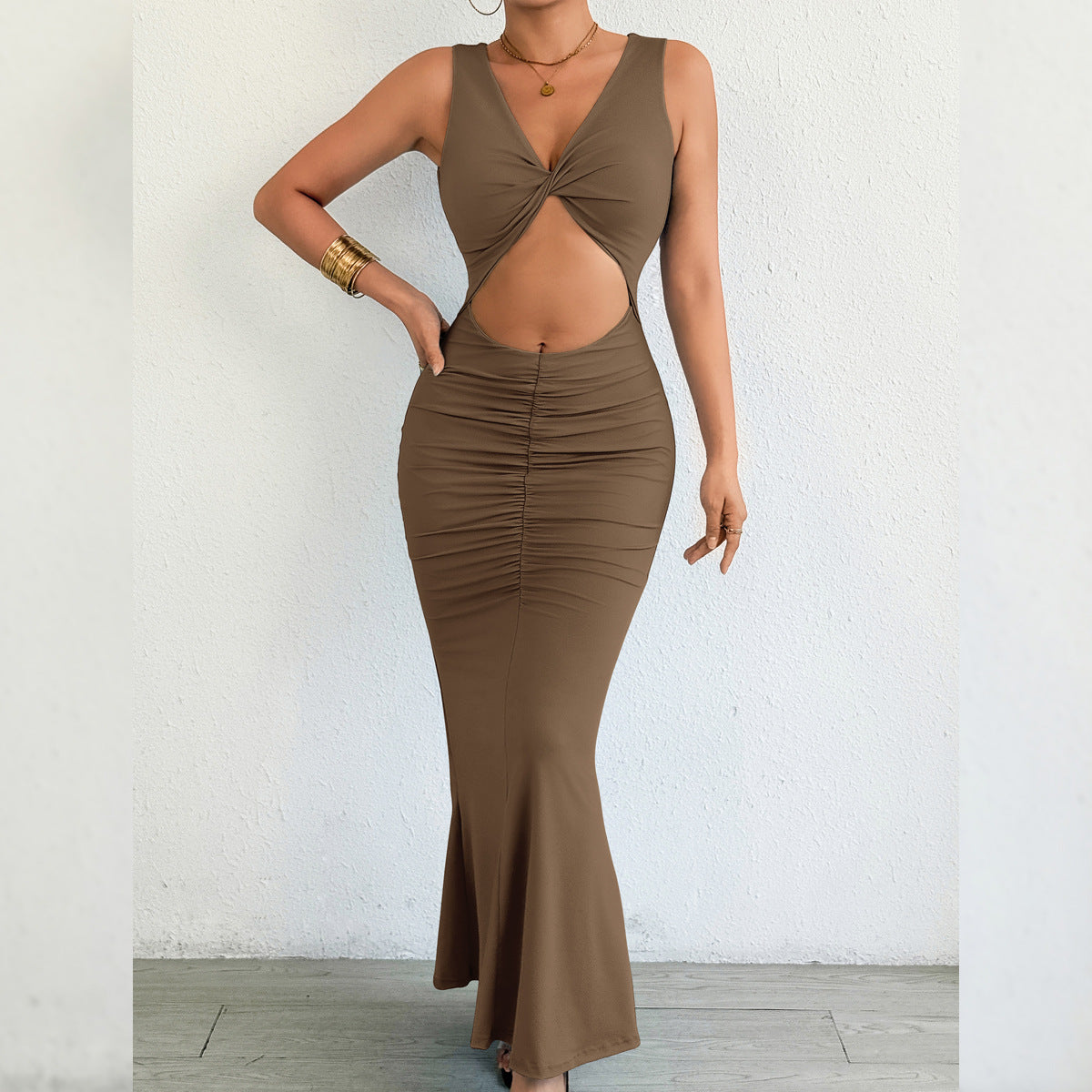 Autumn Winter Women Maxi Dress Slim Fishtail Sheath Sexy Dress by Ragazza