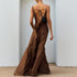 Summer Slim Fit Maxi Dress Autumn Casual Strap Satin Dress for Women  DestGlow