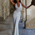 Elegant Women Lace up Maxi Dress Sexy Backless Pleated Sheath Dress by Ragazza