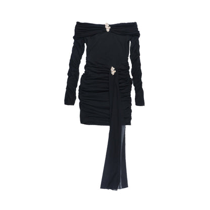 Sexy Short off Shoulder Sexy Backless Mesh Stitching Long Sleeve Dress by Ragazza