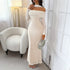 Women Clothing Autumn Elegant Tube Top Long Sleeve Narrow Dress by Ragazza