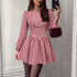 Christmas French Vintage Backless Bow Plaid Dress  DestGlow