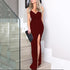Summer Women Clothing High Waist Sexy Dress Sequined Suspender Slit Formal Dress by Ragazza