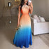 Sleeveless Pleated Backless Gradient Color Dress by Ragazza