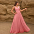 Elegant Sequin Stitching Mesh Double Collar Party Dress Sleeveless Large a Hem Full Lining Maxi Dress Prom by Ragazza