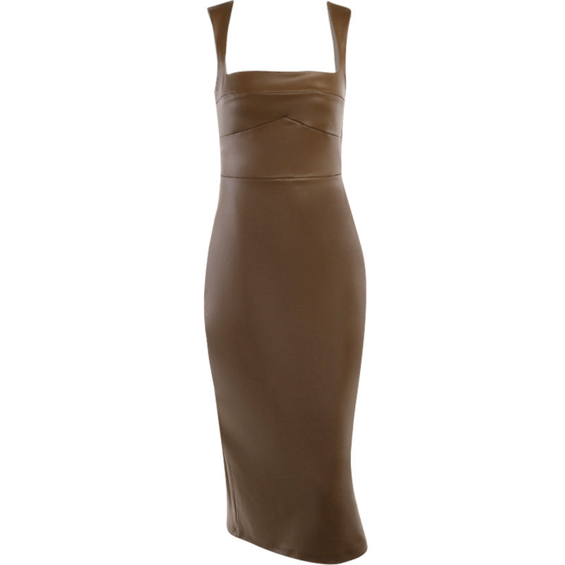 Women Clothing Autumn Slim Leather Vest Strap by Ragazza