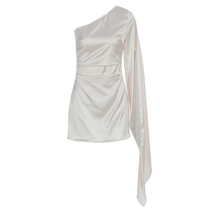 Women Clothing Summer Shoulder Collar Sexy Slim Fit Floating Sleeved Sheath Dress by Ragazza
