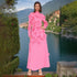 French Floral Stitching Dress Summer High Grade Vacation Stand Collar Long Sleeve Three Dimensional Long Dress by Ragazza