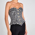 Classic Plaid Tube Top Drawstring Slim Fit Top Retro Women Clothing Party by Ragazza