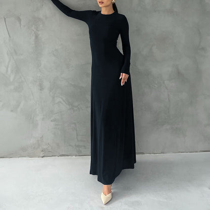 Women Clothing Autumn Elegant Long Sleeve Narrow Maxi Dress by Ragazza