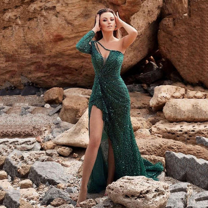 Fall Women Clothing Plus Color Sexy One Shoulder Cocktail Dress Hip Dress by Ragazza