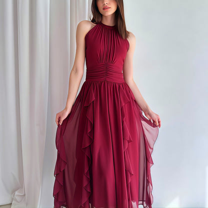 Summer Women Clothing French Ruffled Waist Slimming Dress by Ragazza