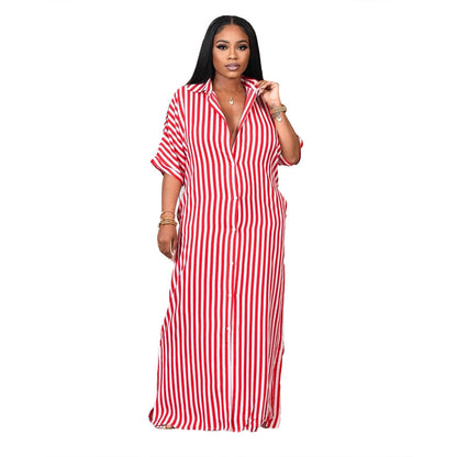 Women Clothing Striped Shirt Women Dress Split Dress French Dress by Ragazza