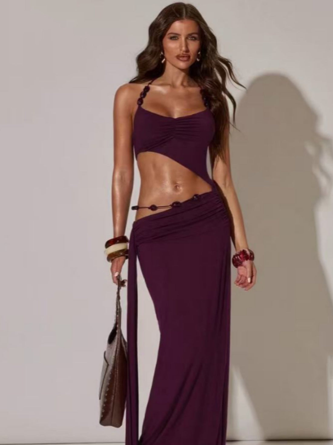 Summer Women Sexy Slim Fit Backless Halter Strap Sheath Dress  DestGlow