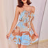 Summer Women Clothing Dress Mesh Printed Seaside Vacation Cami Dress by Ragazza