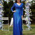 Multi Color Long Sleeve V neck Fishtail Cocktail Evening Dress Women by Ragazza