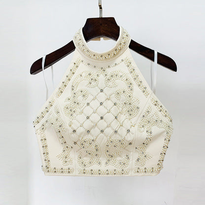 Goods Stars Heavy Industry Beads Diamond Metal Sheet Halterneck Vest Top Dress by Ragazza