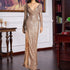 Spring Split Long Sleeve V neck Slim Fit Long Formal Dress Wedding Cocktail Party Multi Color Sequined Evening by Ragazza