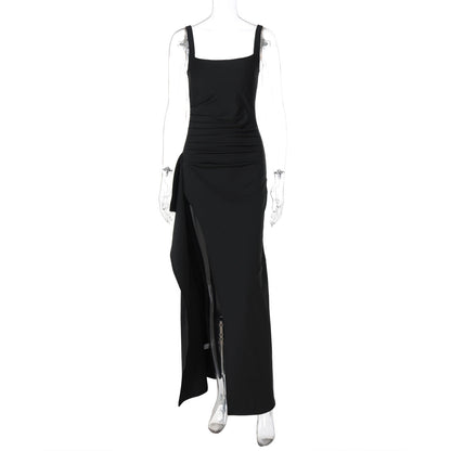 Women Evening Dress Maxi Dress Summer Sexy Strap Backless High Slit Dress by Ragazza