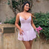 Summer Women Clothing Sexy Deep V Plunge Sling Slim Sheath Pleated Dress by Ragazza