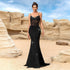 V neck Backless Chiffon Slim Fit Evening Dress Maxi Dress Elegant Cocktail Party Dress by Ragazza
