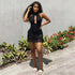 Summer Women Clothing Halter Backless Sexy Cutout See through Ruffled Sexy Sheath Dress by Ragazza