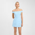 Spring off Shoulder Front Hand Waist Tight Slim Fit Skirt Solid Color Dress Women by Ragazza