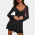 Dress Elegant Sexy Sexy Deep V Plunge Long Sleeve Dress by Ragazza