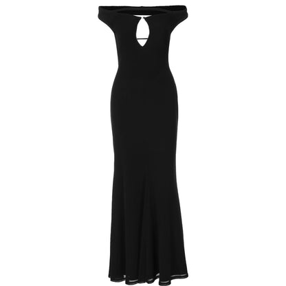 Women Clothing Autumn Winter Sexy Backless Hollow Out Cutout out Solid Color Slim Dress for Women by Ragazza