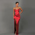 Autumn Socialite Elegant Sexy Twisted Waist Split Tube Top Satin Dress by Ragazza