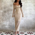 Maxi Dress Waist Hip Jacquard off Shoulder Sexy Sexy Dress by Ragazza